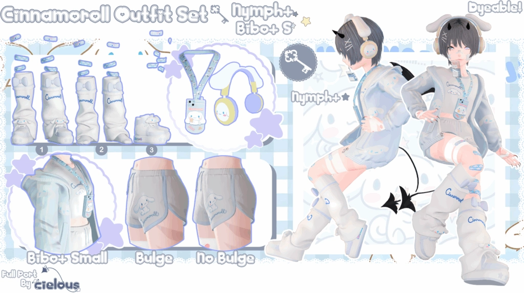 「✦Cinnamoroll Outfit Set | Nymph+ | Bibo+ S✦」