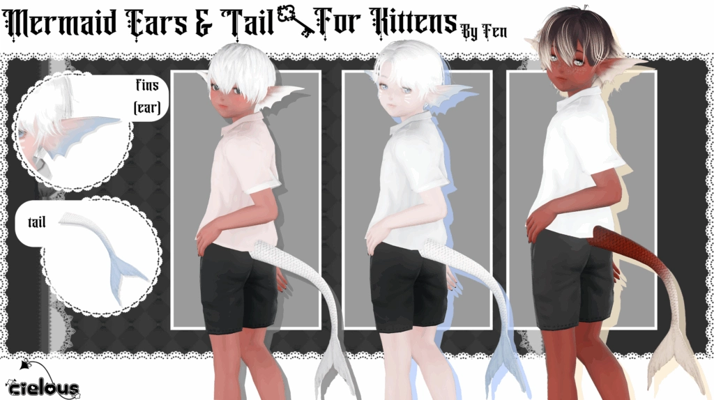 「✦Mermaid Ears & Tail | For Kittens✦」