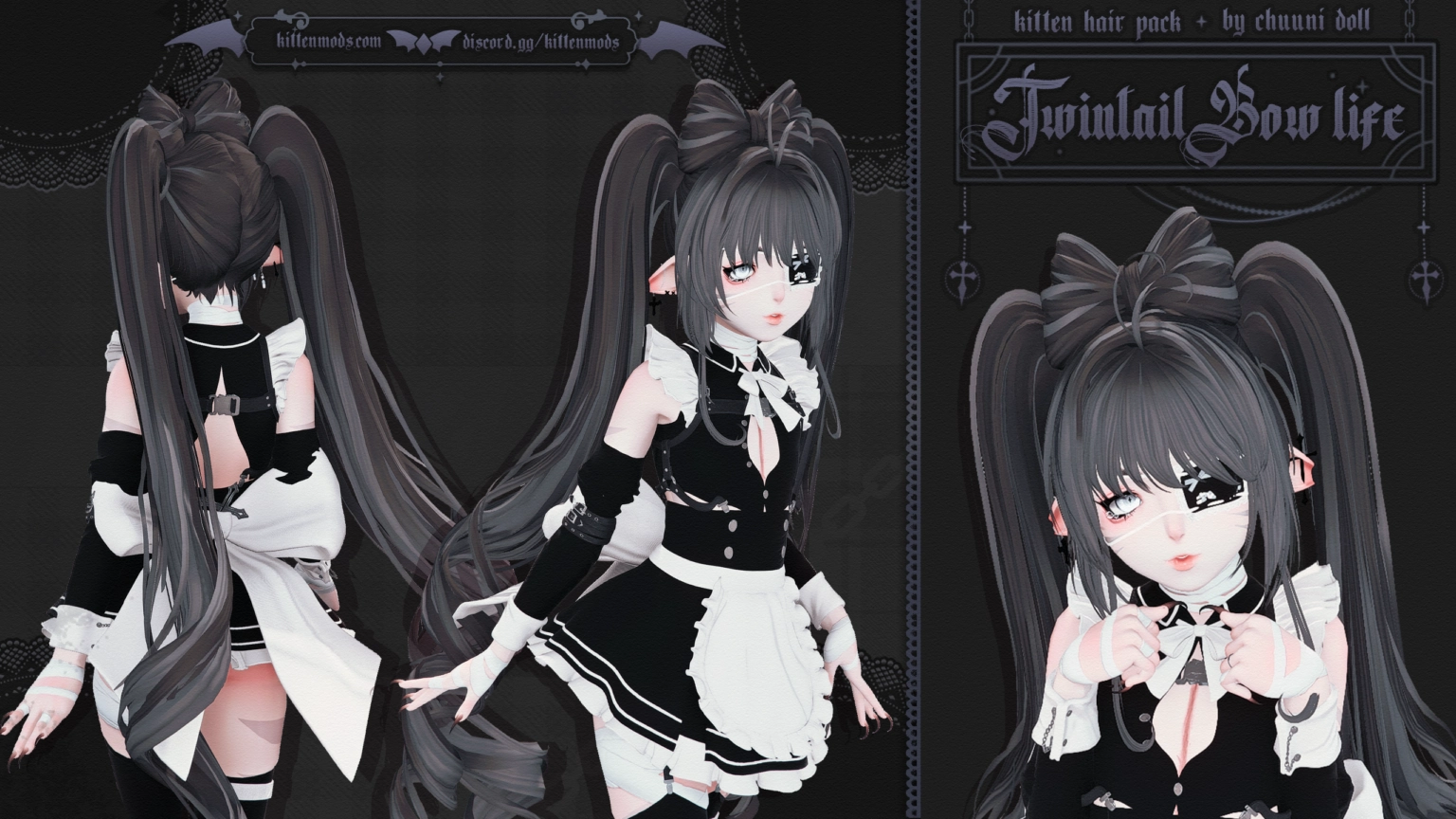 「✦Twintail Bow Life Hair | For Kittens✦」